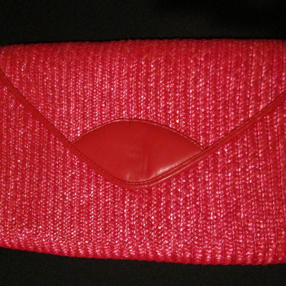 Red Straw Clutch/Shoulder Bag